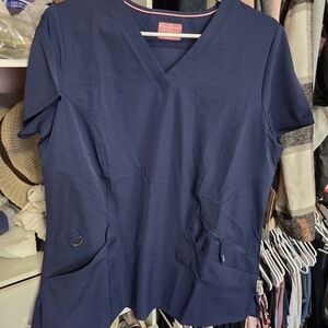 Women’s Navy V-Neck Scrub Top